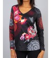 camiseta top invierno floral etnica 101 idées 0463W