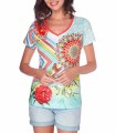 T-shirt tamanho grande rendado floral etnica verao 101 idées Design 454YL