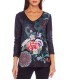 buy now T-shirt top winter floral ethnic 101 idées 2106W clothes for
