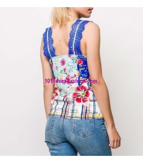 comprar T shirt top renda verao floral 101 idées 'Ivry' roupas,moda