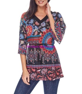 blusa tunica estampada étnica y floral 101 idées 'Sheffield' ropa fashion